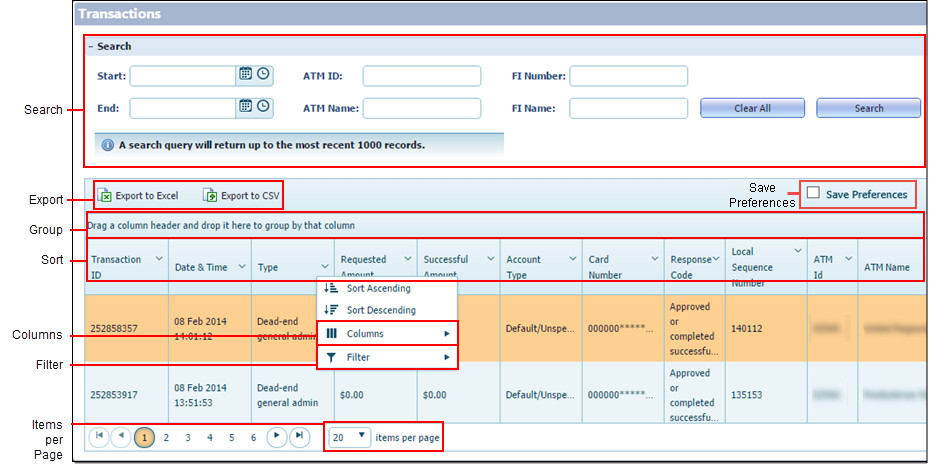 All Transaction History Page